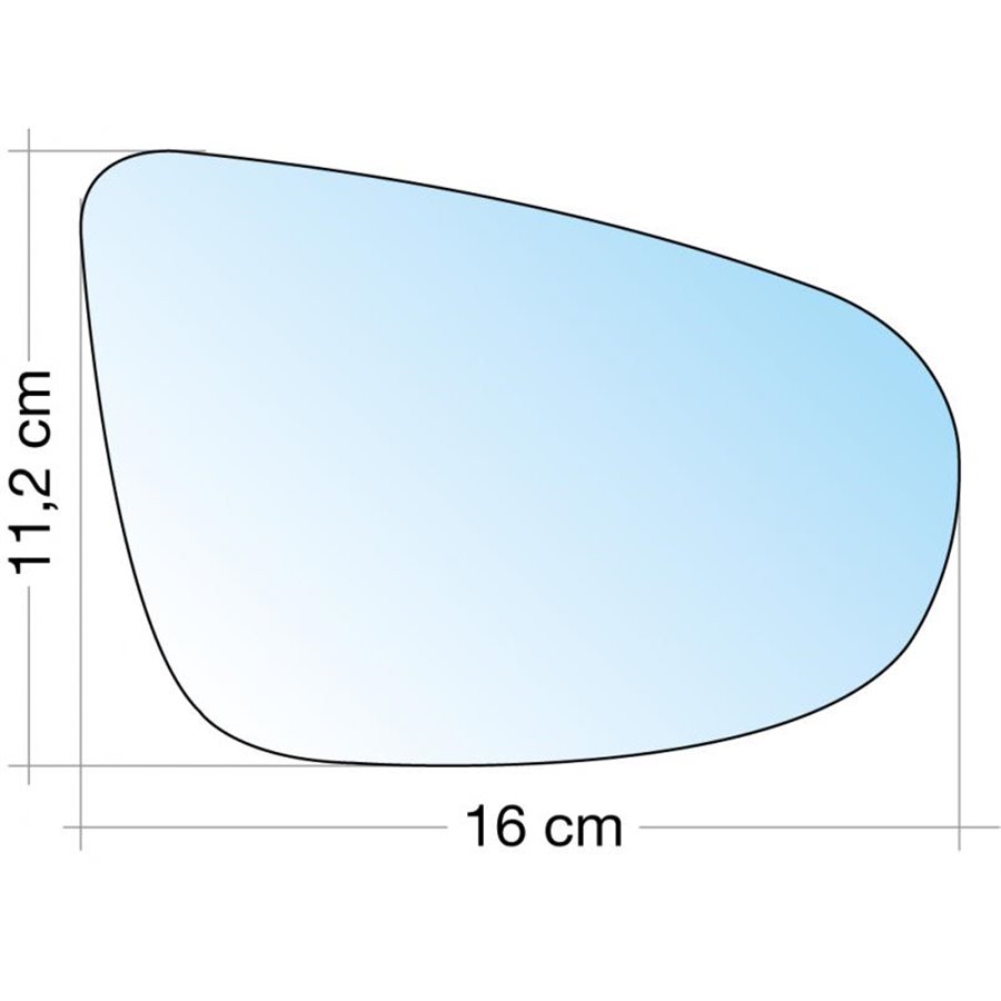 SPECCHIO C/PIASTRA DX CROM. CURVO TERM. VW GOLF VI 08, TOURAN 10