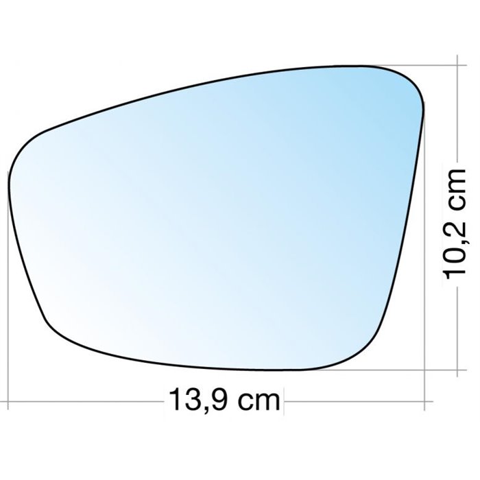 SPECCHIO C/PIASTRA SX CROM. CURVO VW POLO 09