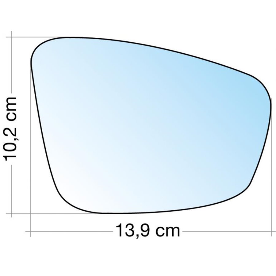 SPECCHIO C/PIASTRA DX CROM. CURVO VW POLO 09