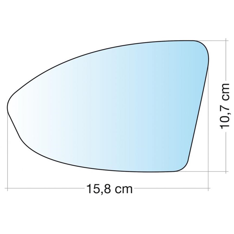 SPECCHIO C/PIASTRA SX CROM CURVO TERM GOLF VII 12