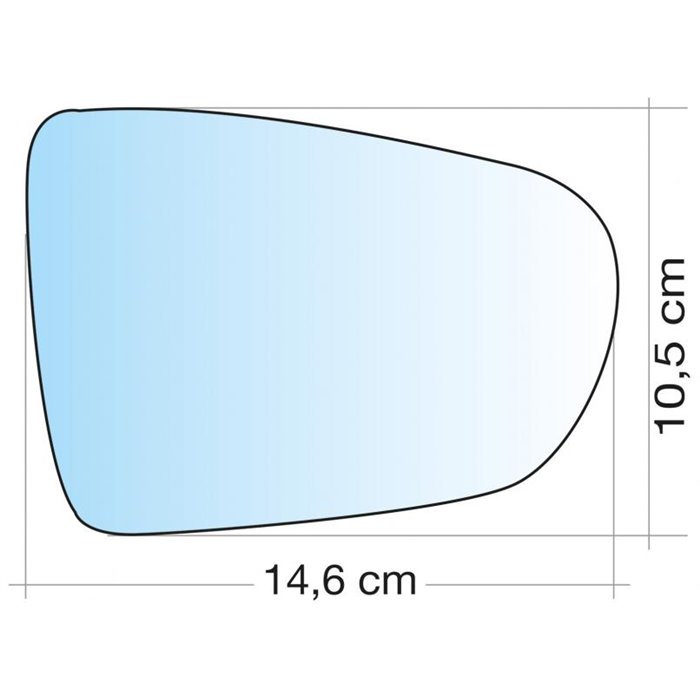 SPECCHIO C/PIASTRA DX CROM CURVO TERM VW POLO 17