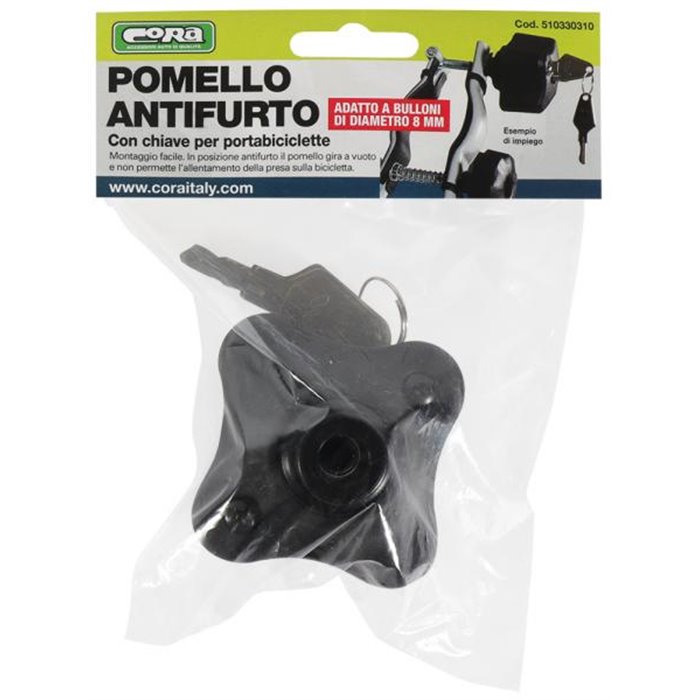 Pomello con chiave per portabici Biker Plus