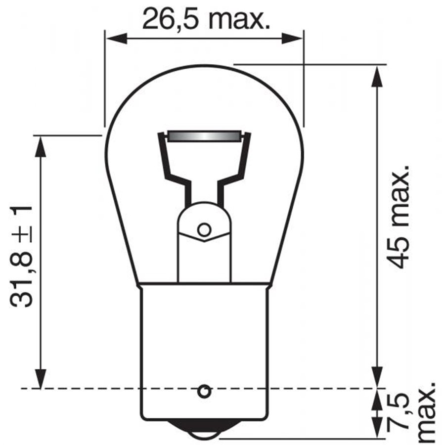 Lampadina Pure Light 12V 21W P21W