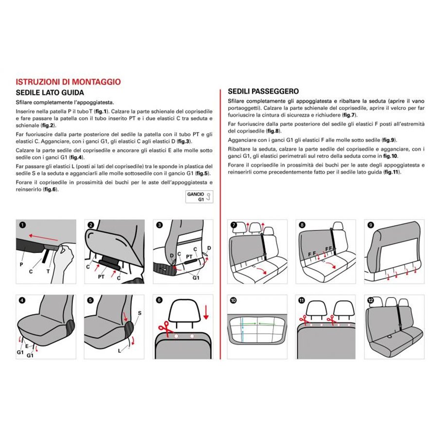Coprisedili per furgoni tg. SP28 seduta intera tess. poliestere nero