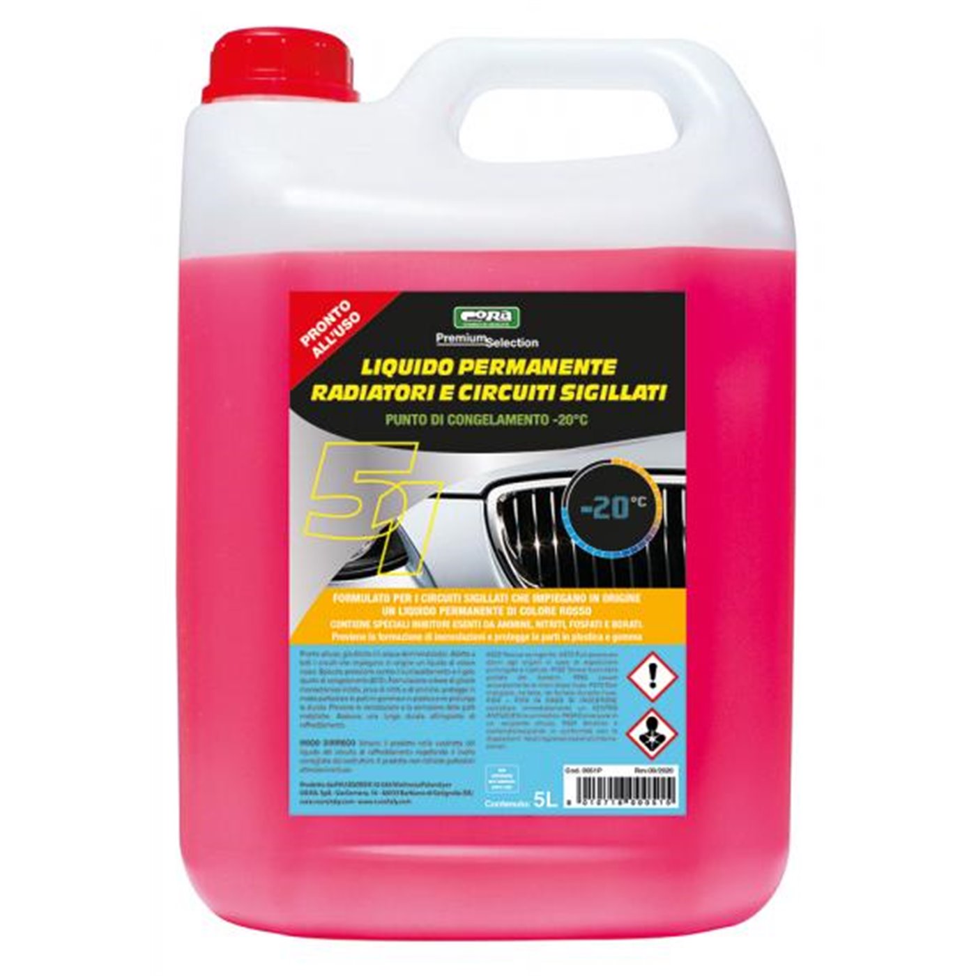 Liquido permanente radiatori e circuiti sigillati -20°C rosso 5 L