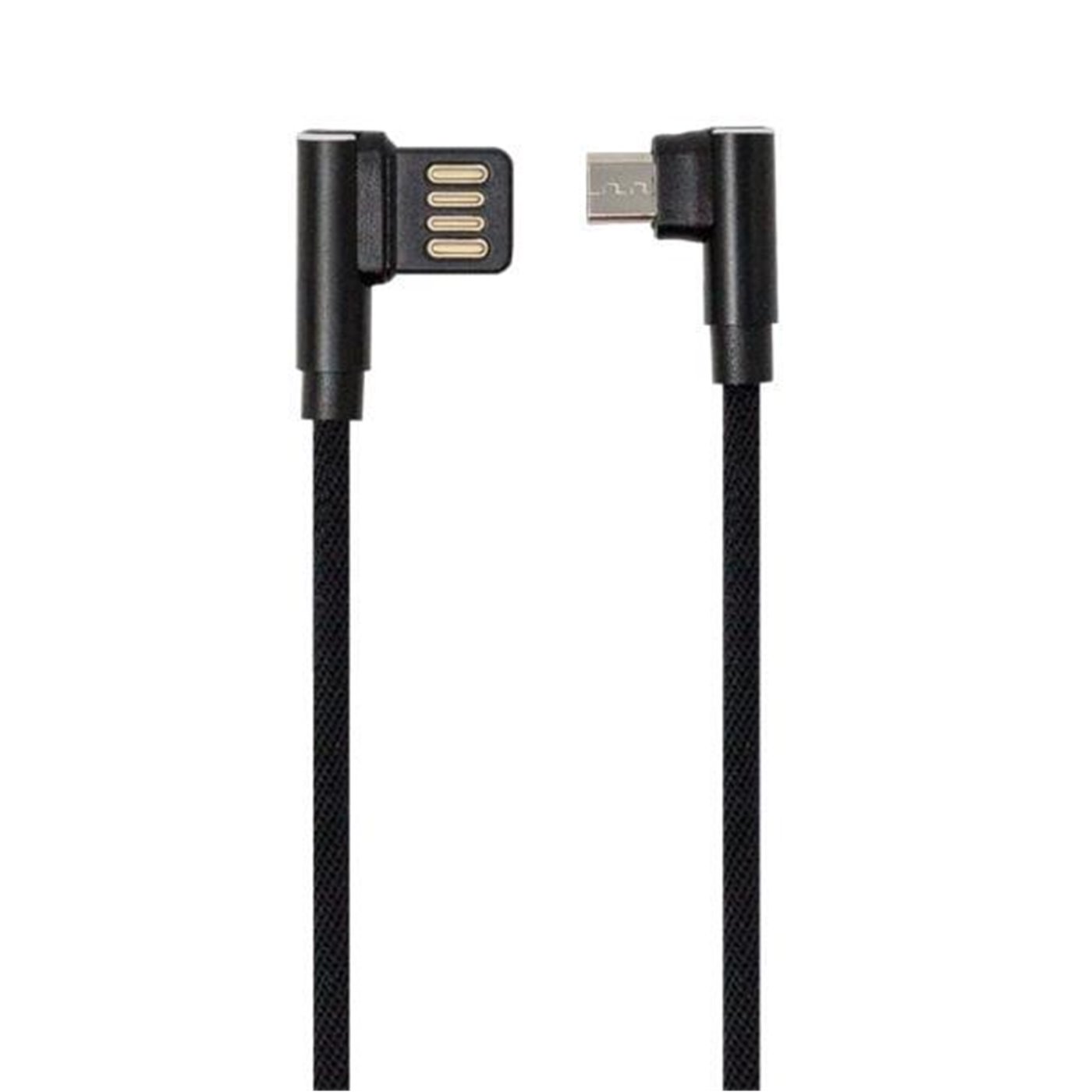 Conf. 10 pz Cavo usb/micro usb nero con connettore 90° 1 m