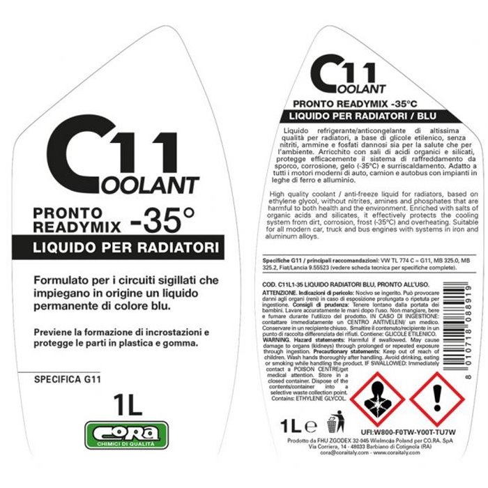 Coolant 11 blu pronto -35° 1 L