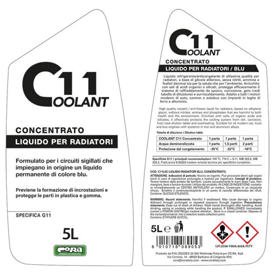 Coolant 11 blu concentrato 5 L