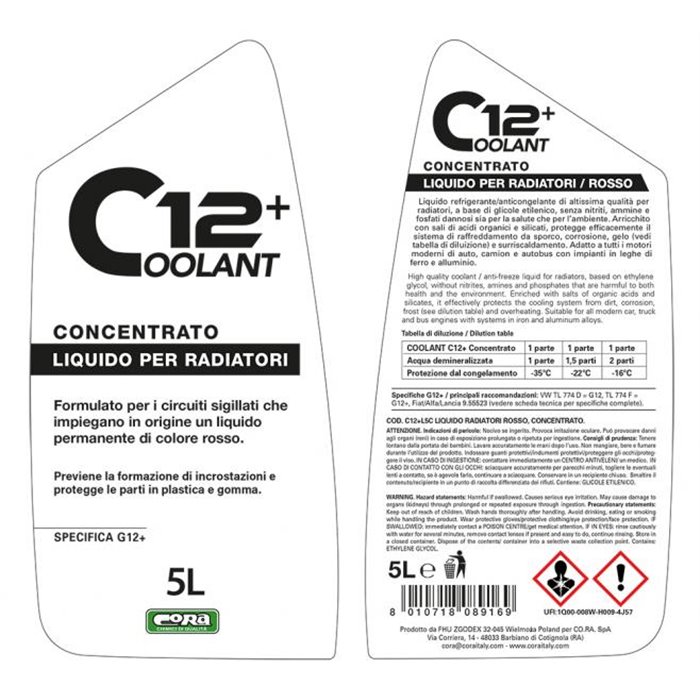 Coolant 12+ rosso concentrato 5 L