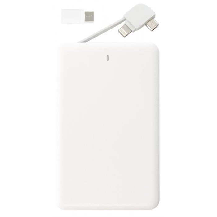 Conf. 5 pz powerbank 5000 mAh 3in1 bianco