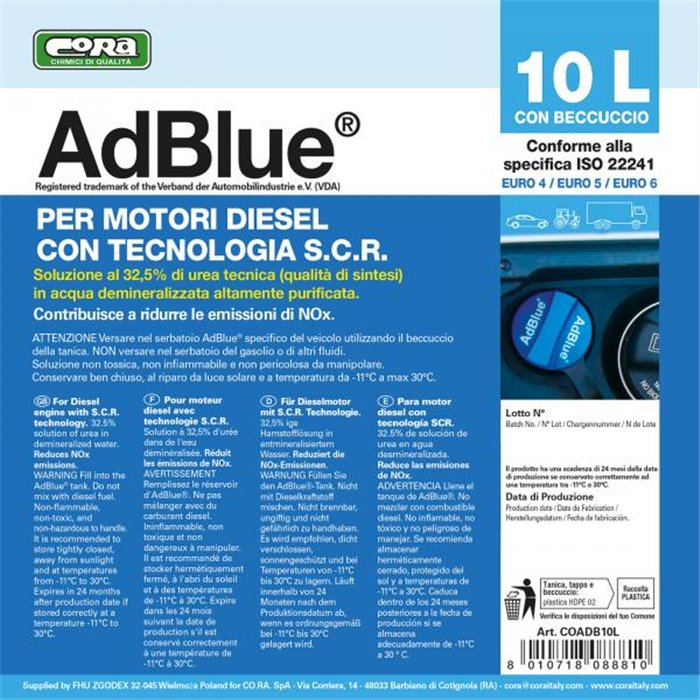 AdBlue tanica 10 l con beccuccio