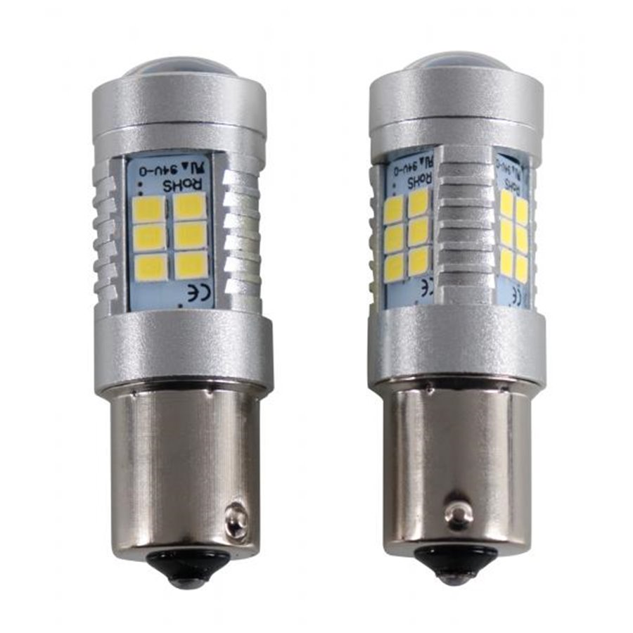 Lampadine 21 led+lente P21W 12-24V 30W