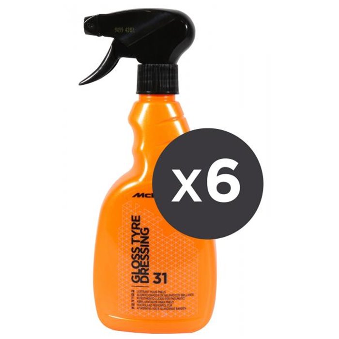 Conf. 6 pz Gloss Tyre Dressing lucidante pneumatici 500 mL