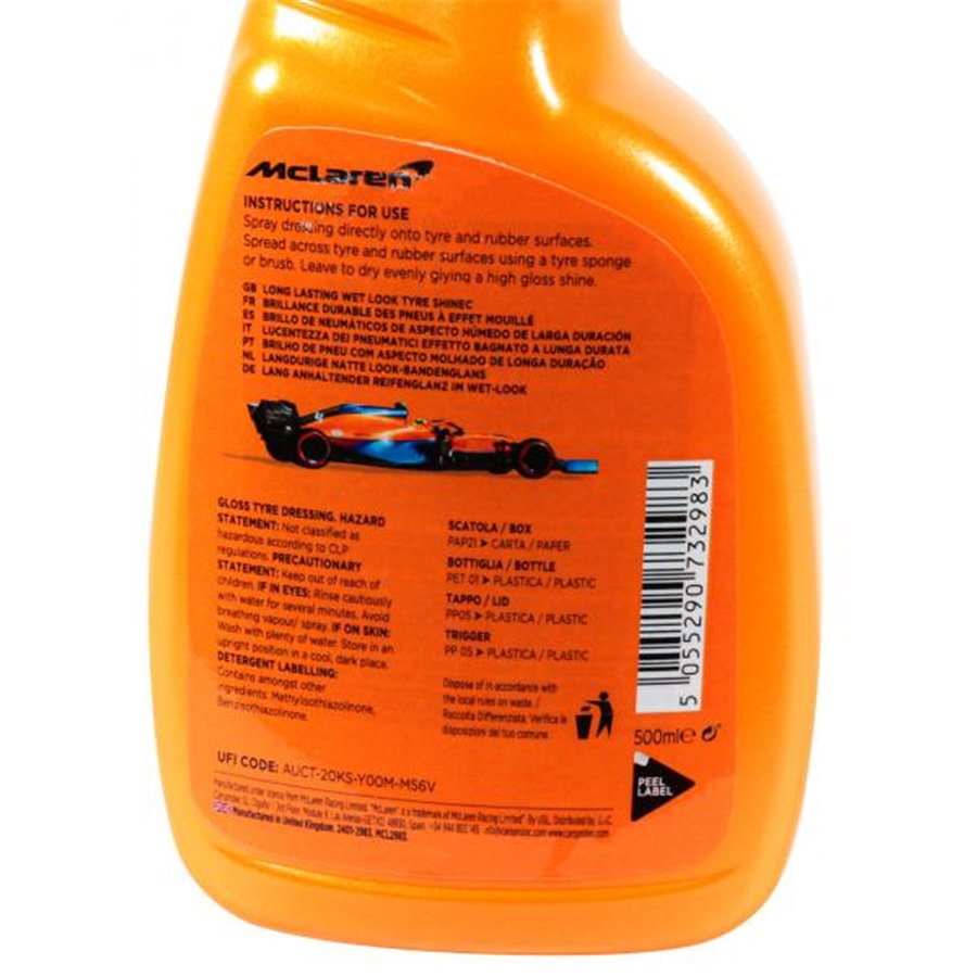 Conf. 6 pz Gloss Tyre Dressing lucidante pneumatici 500 mL