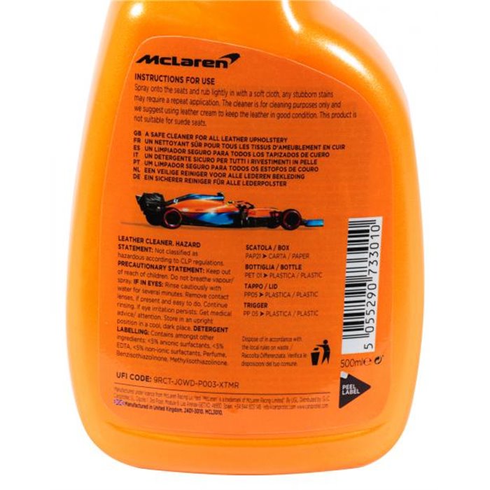 Conf. 6 pz Leather Cleaner detergente pelle 500 mL