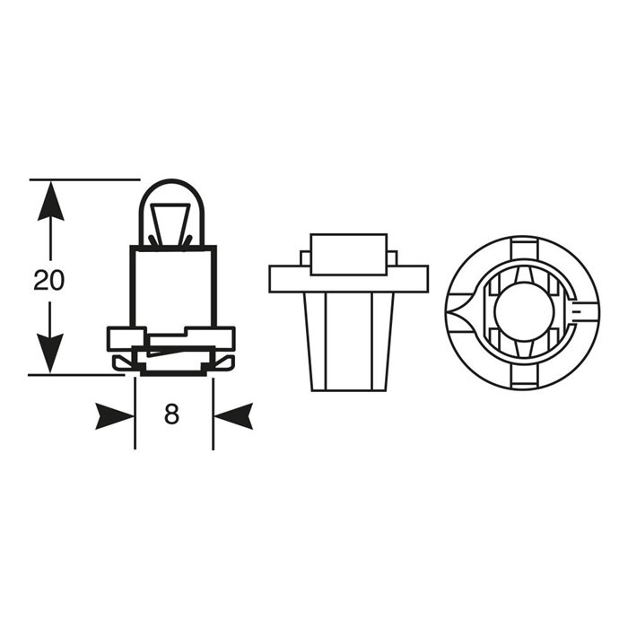 Lampadina 24V 1.2W (40mA) zoccolo marrone