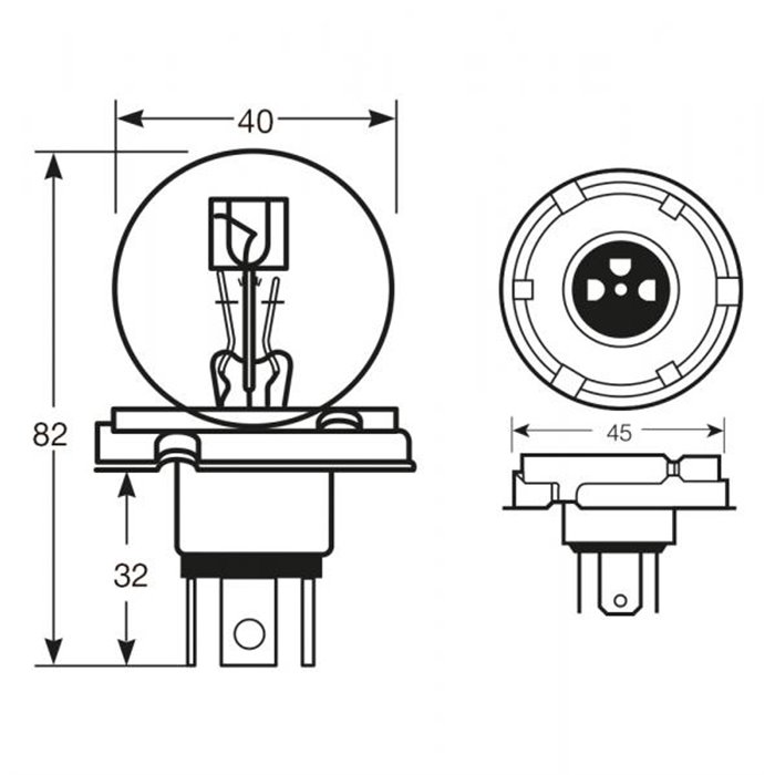 Lampadina 24V 55/50W R2