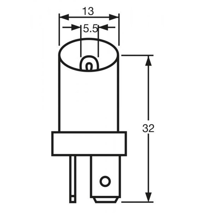 Lampadina 24V 2.4W zoccolo bianco