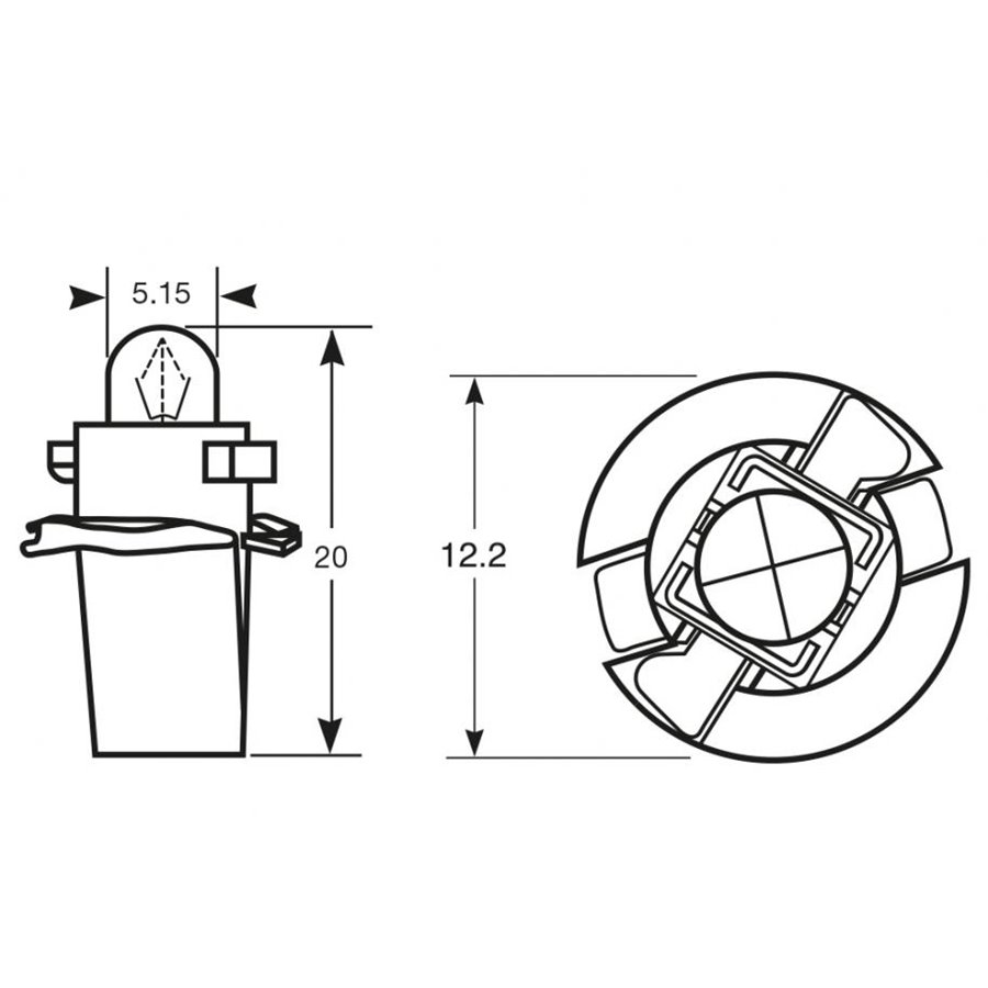 Lampadina 12V 1.2W zoccolo nero