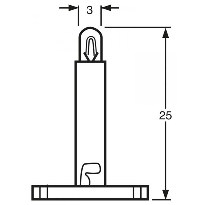 Lampadina 14V 1.2W (65mA) zoccolo bianco