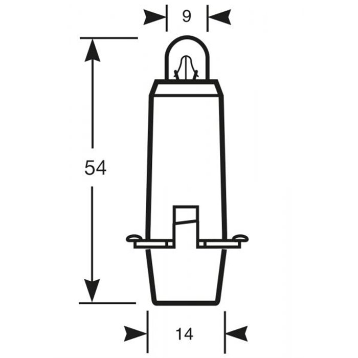 Lampadina 12V 2CPW zoccolo bianco