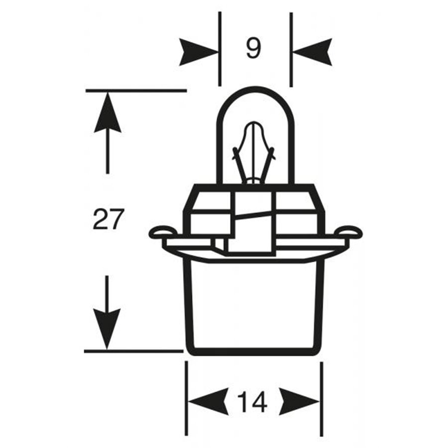 Lampadina 12V 2CPW zoccolo bianco