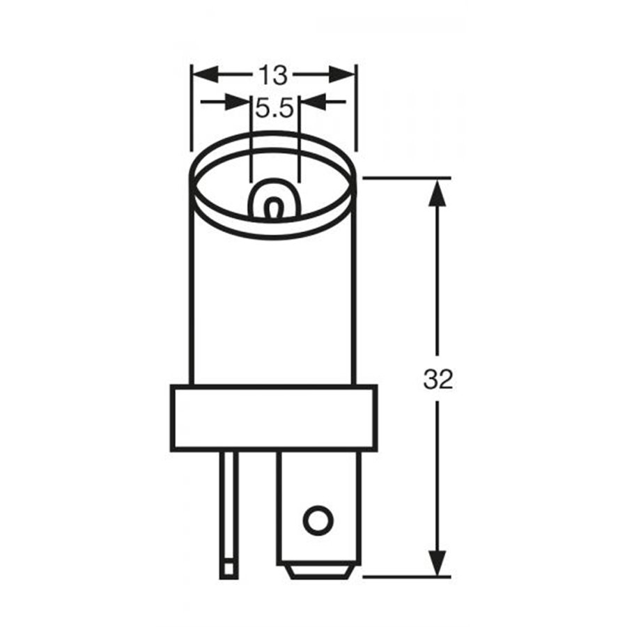 Lampadina 24V 1.5W zoccolo bianco