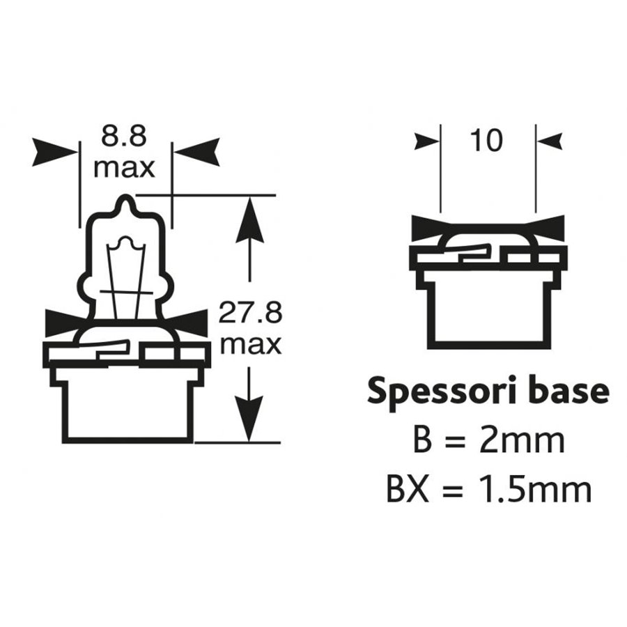 Lampadina 12V 3W zoccolo marrone