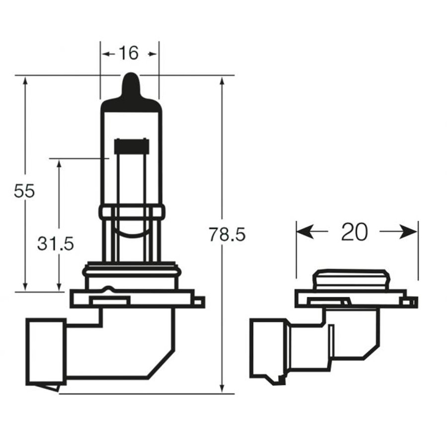 Lampadina alogena 12V 42W H10 