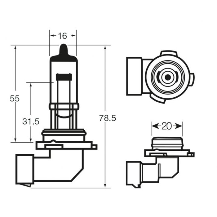 Lampadina alogena 12V 53W H12 