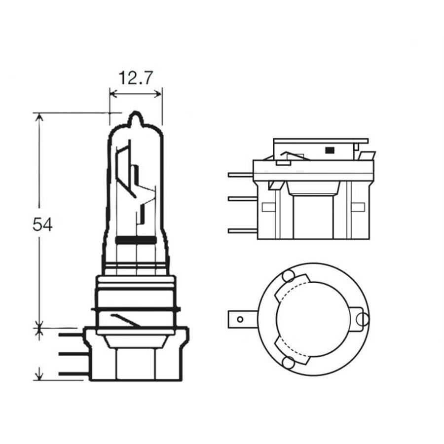 Lampadina alogena 12V 55/15W H15