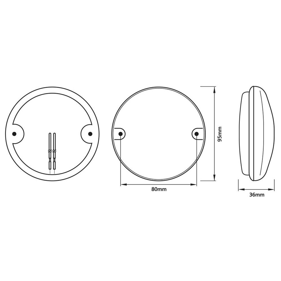 Fanale a led 12-24V 95 mm stop/posizione/frecce