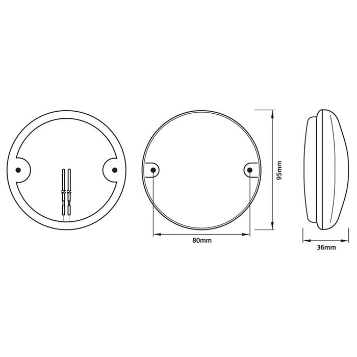 Fanale a led 12-24V 95 mm retromarcia trasparente