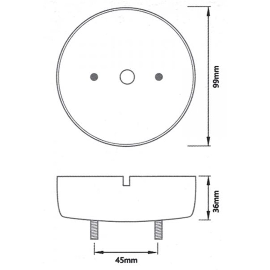 Base per montaggio fanali a led da 95 mm