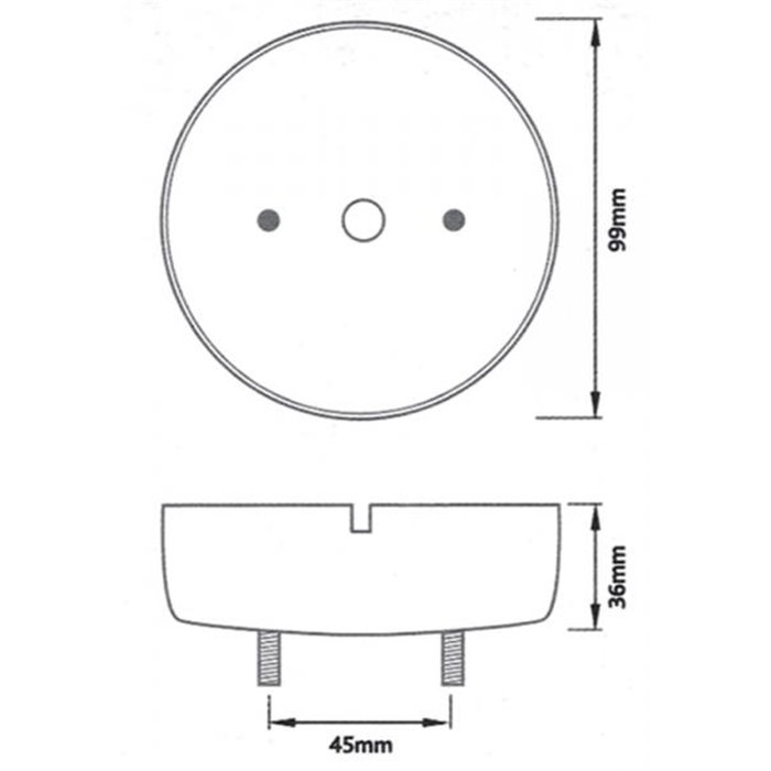 Base per montaggio fanali a led da 95 mm