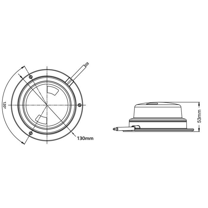 Luce lampeggiante a led ambra 12/24V  ultrasottile