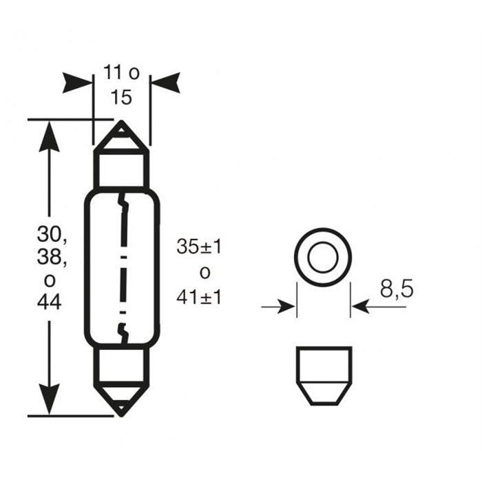 Lampadine led 12V C5W 6000K 39 mm