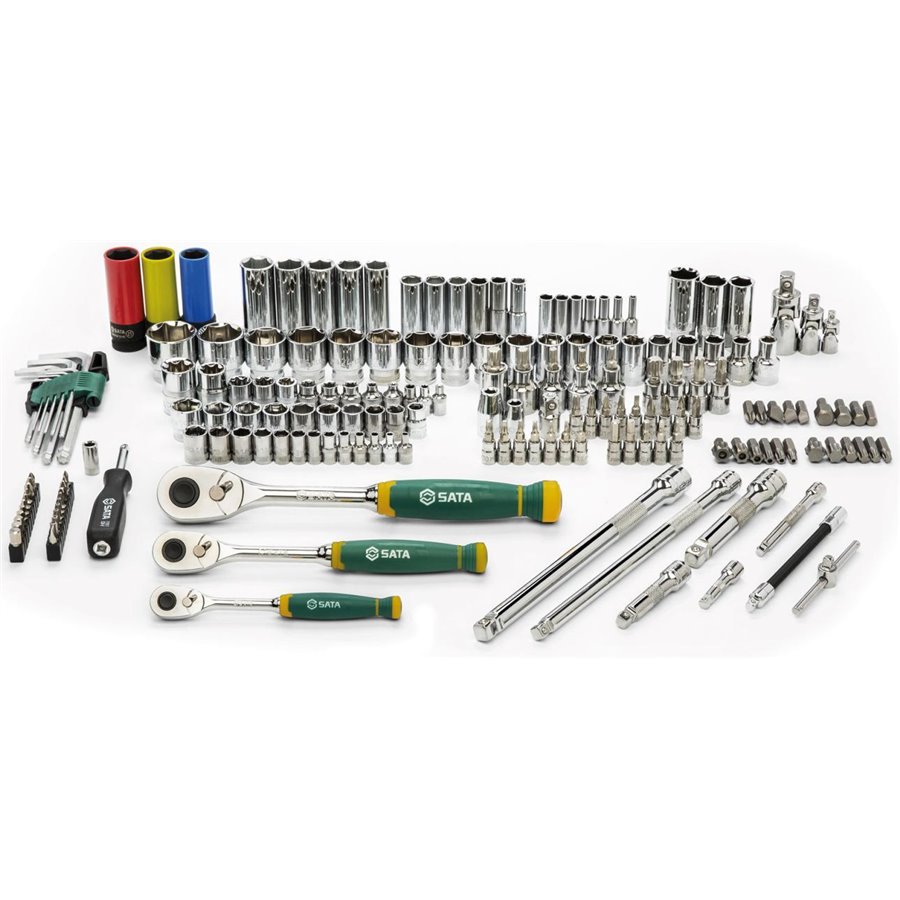 Set esagonale metrico 1/4”, 3/8” e 1/2” 180 pz