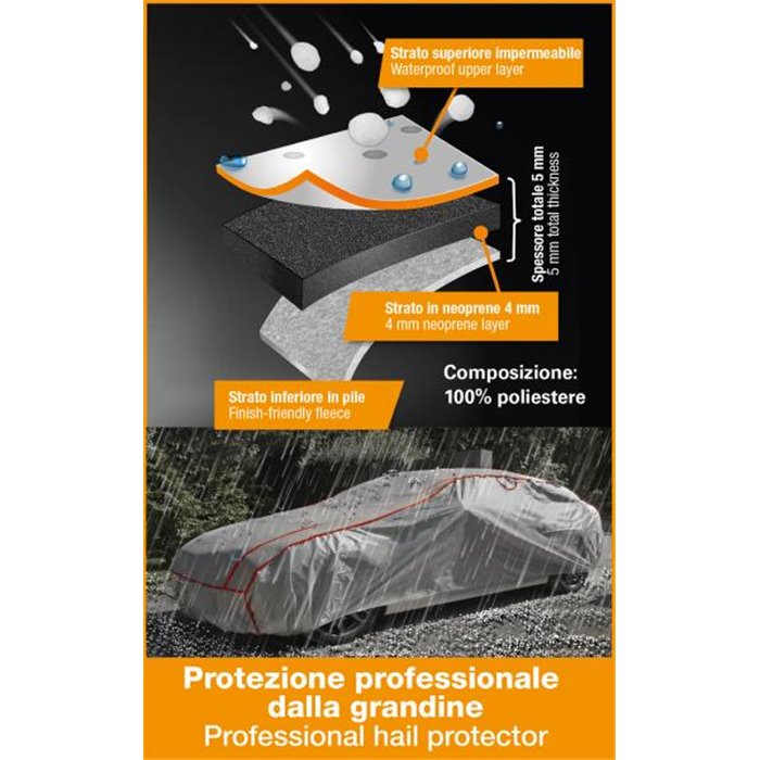 Copriauto antigrandine Storm Protector misura S