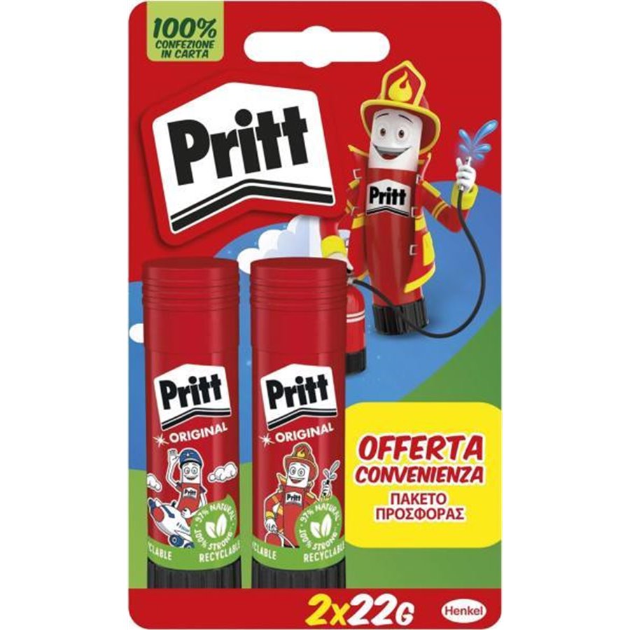 Conf. 2 stick colla Pritt 21 g