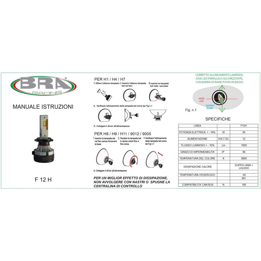 Lampadine led F12H H11 12V 55W