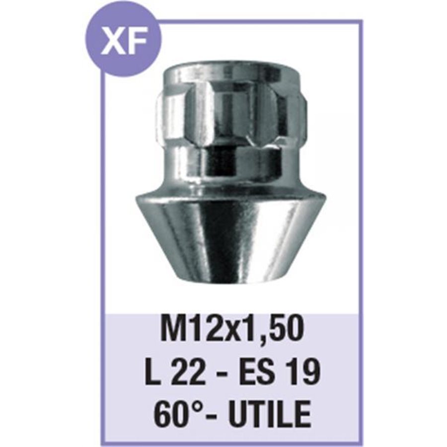 Serie 4 dadi antifurto per ruote mod. XF