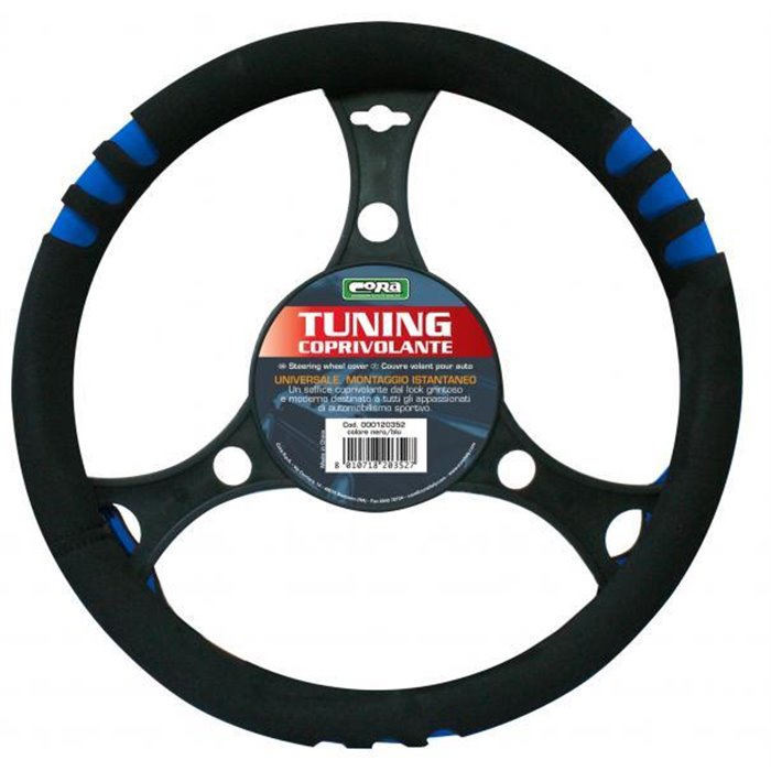 Coprivolante tuning nero/blu