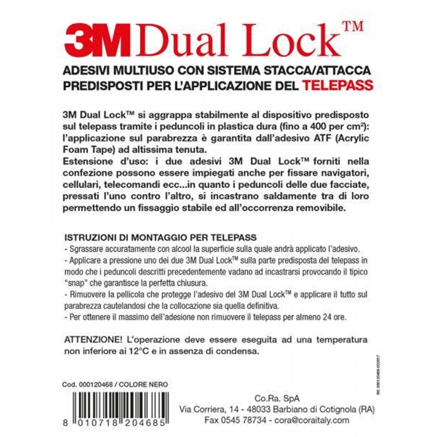 Coppia adesivi multiuso 3M Dual Lock neri