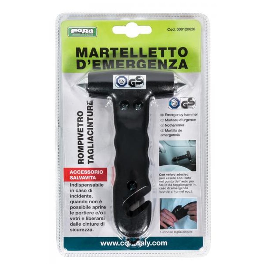 Martelletto d'emergenza rompivetro/tagliacintura