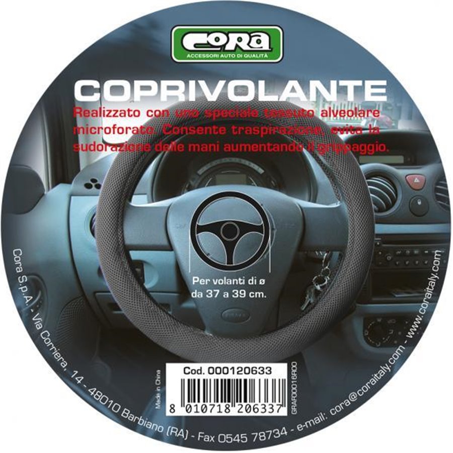 Coprivolante in tessuto nero