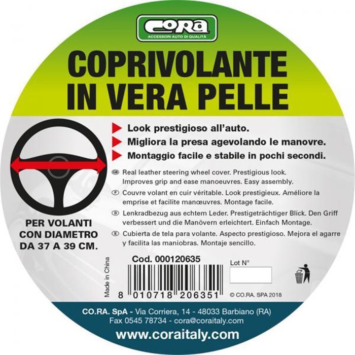 Coprivolante in pelle naturale