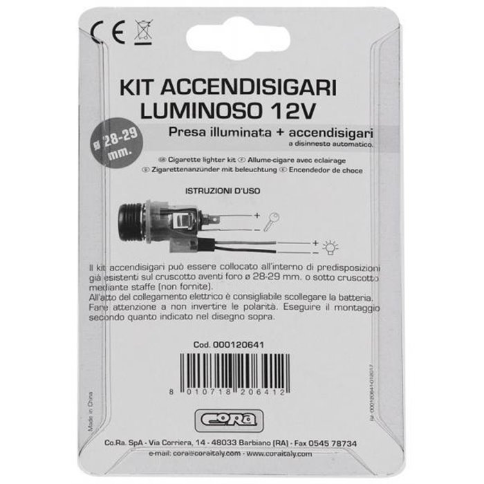 Kit accendisigari luminoso 12V