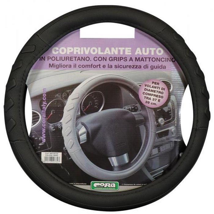 Coprivolante in poliuretano nero con grips