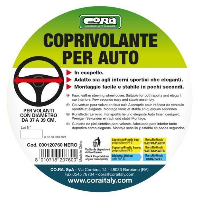 Coprivolante in ecopelle nero